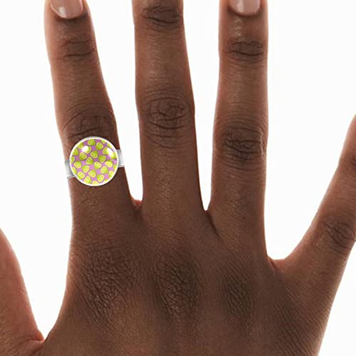 Anillos de nudillos de moda para mujeres, niñas, hombres, lima, verano, limón, patrón rosa