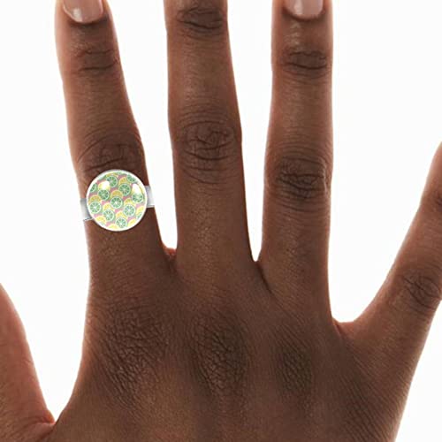 Anillos de nudillos de moda para mujeres y niñas, hombres, verde, amarillo, limón, lima, frutas y rosa