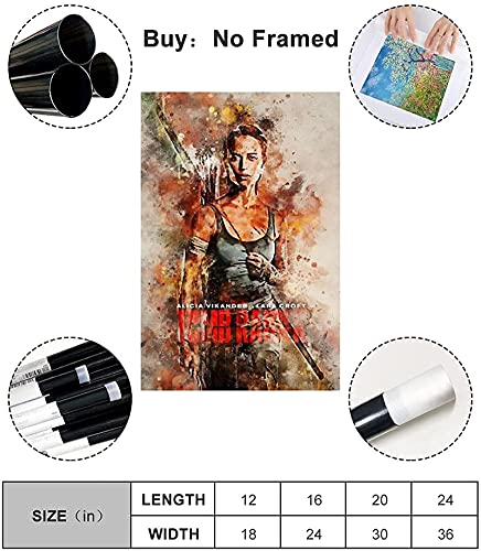 AOXULIU Cuadro sobre Lienzo 60x90cm Sin Marco Póster de Lara Croft Tomb Raider, impresiones en lienzo, pinturas interiores, oficina