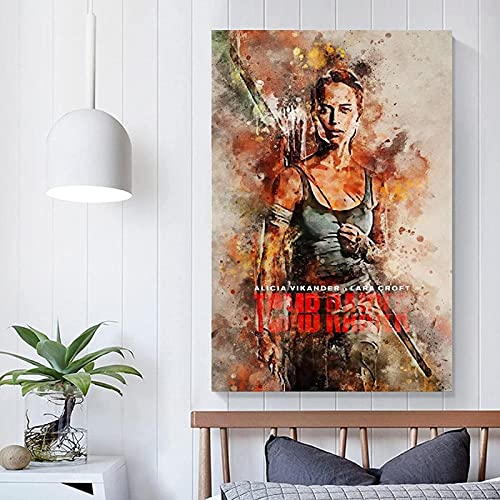 AOXULIU Cuadro sobre Lienzo 60x90cm Sin Marco Póster de Lara Croft Tomb Raider, impresiones en lienzo, pinturas interiores, oficina