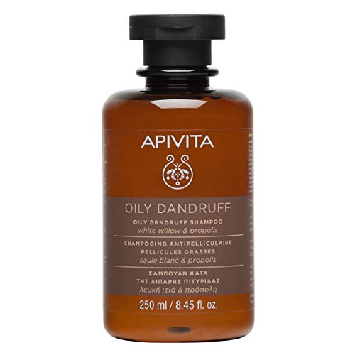 Apivita - Champú Anticaspa Grasa Sauce Blanco & Propóleo, Cedro, 250 Mililitro