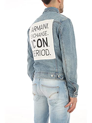 Armani Exchange 11, 5 Ounces, Medium Blue Wash Blouson Jacket Chaqueta Vaquera, Azul (Denim Indaco 1500), XX-Large para Hombre