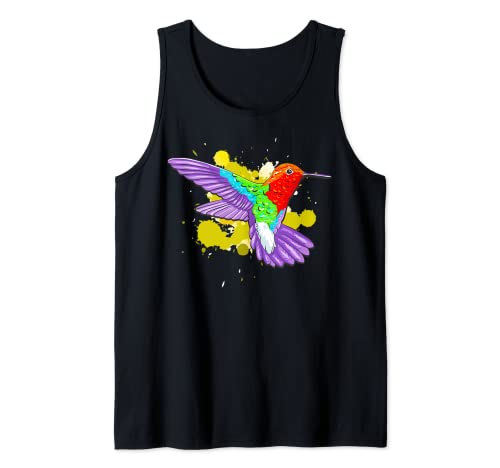 Arte colorido del colibrí para los amantes del néctar de las aves Camiseta sin Mangas