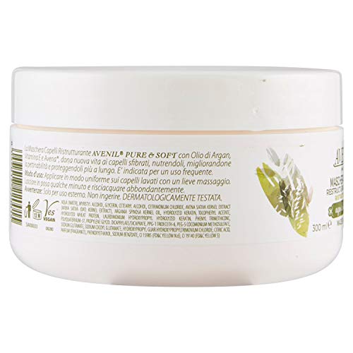 Avenil Mascarilla capilar con avena 100% biológica reestructurante, 300 ml