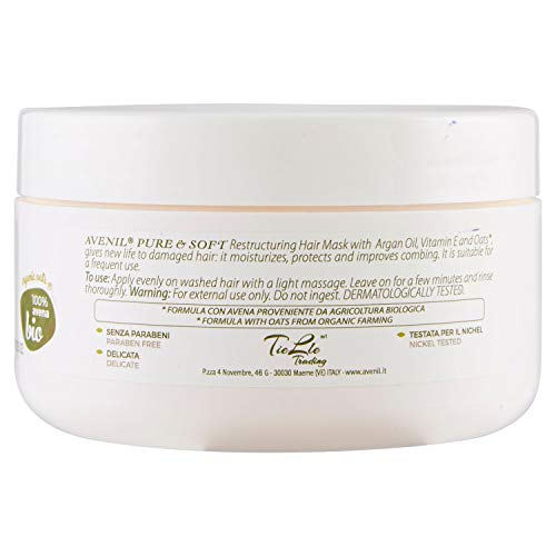 Avenil Mascarilla capilar con avena 100% biológica reestructurante, 300 ml