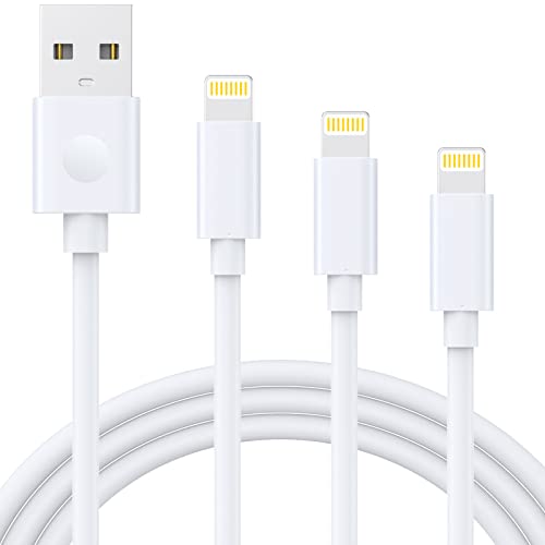 Avoalre Cable iPhone 1M 2M 3M 3Pack, Cable Lightning [MFi Certificado] iPhone Cargador Cable Carga Rápida Compatible para iPhone SE 11 12 13 Pro XR X XS MAX 8 7 6s Plus iPad Air Pro Mini, Blanco