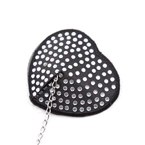 BESTOYARD Cubierta de pezón Sexual Cadena de Diamante Cubierta de pezón Accesorios de coqueteo para Mujer, Dama, Mujer (Patrón de Taladro Blanco)