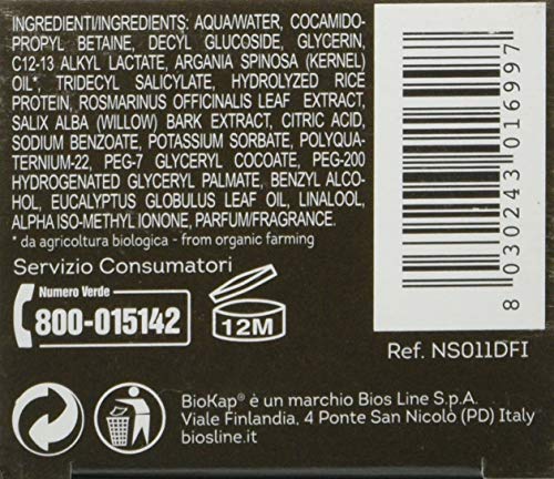 BIOKAP - Champú suave para el lavado diario del cabello con aceite de almendras dulces y Yucca