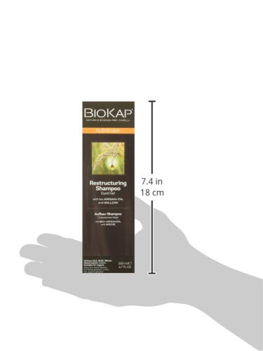BIOKAP - Champú suave para el lavado diario del cabello con aceite de almendras dulces y Yucca