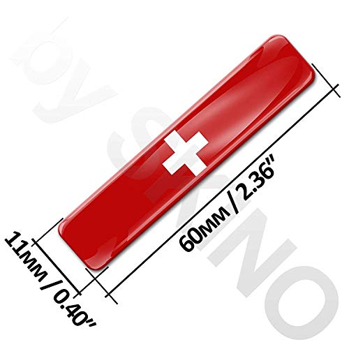 Biomar Labs® 2 pcs 3D Gel Pegatinas Bandera Nacional Suiza Swiss Switzerland Flag Thin Blue Line Silicona Adhesivo Autos Coches Motos Ciclomotores Bicicletas Ordenador Portátil F 23