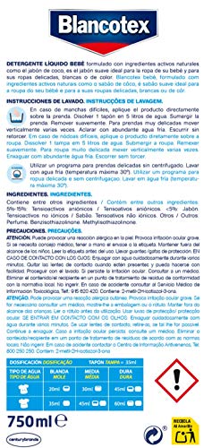 Blancotex Detergente Ropa Bebé, 750 Mililitros