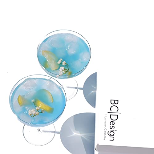 Blue Chilli Design - Vasos de cristal hechos a mano: Margarita Cocktail, juego de 2 - Diseño: moderno.