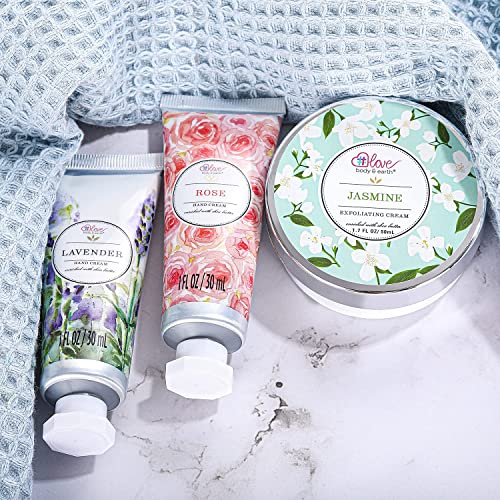 BODY & EARTH # LOVE Juego de Loción de Manos Juego de Regalo de Crema de Manos Tamaño Viaje, 2* Cremas de Manos 1*Crema Exfoliante Caja de Regalo Reparación y Humectación de Manos Secas para Navidad