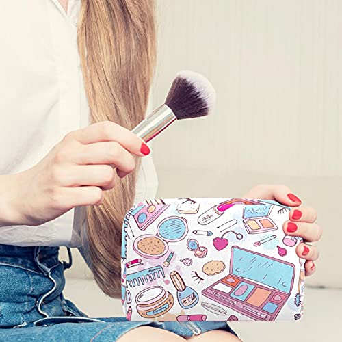 Bolsa de Maquillaje Grande con Cremallera, Organizador de cosméticos de Viaje para Mujeres y niñas - Concepto de Glamour de Belleza