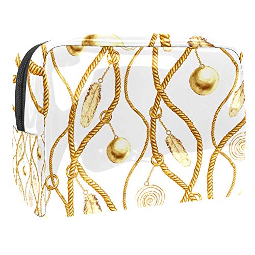 Bolsa de maquillaje portátil con cremallera bolsa de aseo de viaje para las mujeres almacenamiento práctico bolsa cosmética cadena glamour