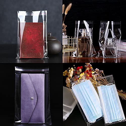 Bolsas de Celofán Transparente 300pcs Bolsa de Plástico con Banda Autodhesiva13x18cm Bolsa de Plástico de OPP con Cierre Adhesivo 50µm para Panadería Dulces Muestras Joyas Tarjetas Monedas Regalos