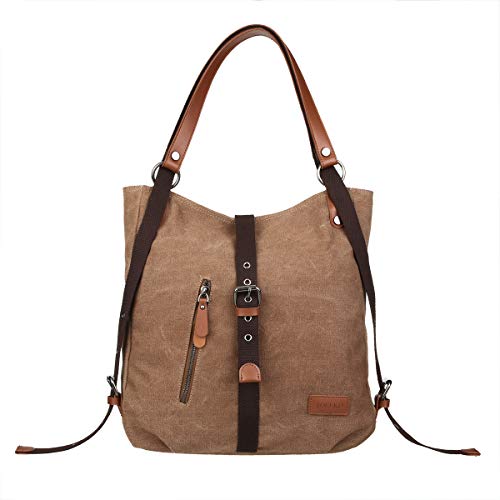 Bolso Mochilas Mujer Casual Vendimia, JOSEKO Niña Lona Multifuncional Antirrobo Bolso de Cuero de Gran Capacidad Bolsas de Viaje para Cualquier Ocasión