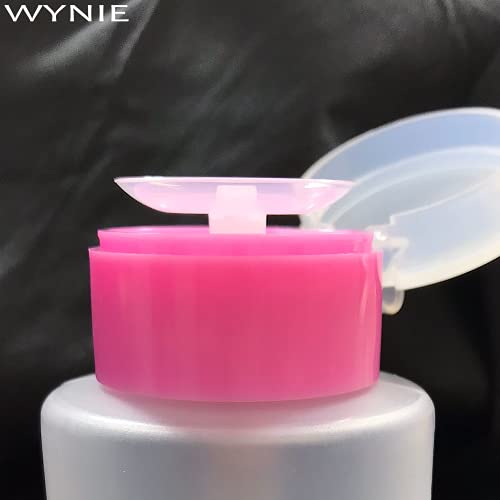 Botella dispensadora de acetona Bomba para quitaesmalte de uñas Dispensador de líquido con tapa Botella transparente vacía Rellenable para cosméticos 180 ml Color Aleatorio