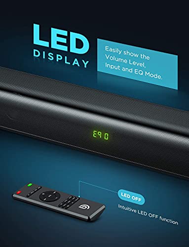 BOWMAKER Tech Barra de Sonido 2.0 Canales, Potencia 120 W, 120 dB, Tecnología DSP 3D Subwoofer Incorporado, HDMI, Bluetooth 5.0, para TV, 37 Pulgadas Cine en Casa, Óptico, 3,5 mm AUX, USB, ODINE III