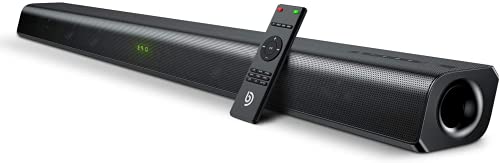 BOWMAKER Tech Barra de Sonido 2.0 Canales, Potencia 120 W, 120 dB, Tecnología DSP 3D Subwoofer Incorporado, HDMI, Bluetooth 5.0, para TV, 37 Pulgadas Cine en Casa, Óptico, 3,5 mm AUX, USB, ODINE III