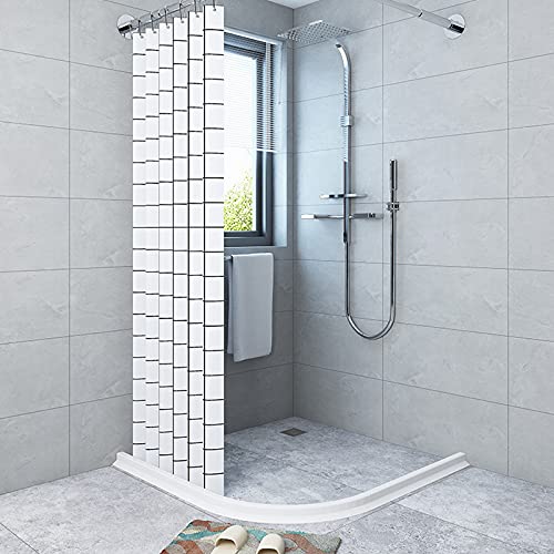 Brawdress New Collapsible Threshold Water Dam, Bathroom Water Stopper Flood Bath Shower Barrier Dry and Wet Separation Shower Threshold Water Barrier Strip for Bathroom Kitchen and More