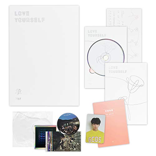 BTS 5th Mini Album - LOVE YOURSELF 轉 HER [ V ver. ] CD + Photobook + Mini Book + Photocard + Sticker Pack + Folded Poster + FREE GIFT / K-POP Sealed