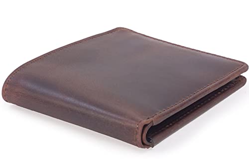 BUCKLESTONE - Cartera / Billetero - con Caja de Regalo - Cuero Hunter - Oxford - Marrón - RFID