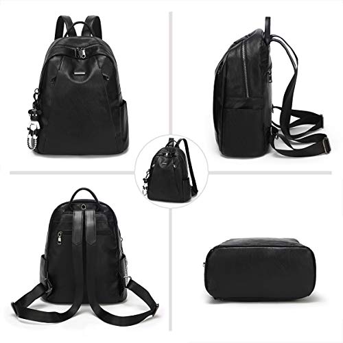BUKESIYI Mujer Bolsos Mochila Niña Vestir Antirobo Pequeña Casual Bandolera Portatil PU Cuero Piel CCES78304 Fekete