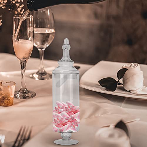 cabilock Tarros de Boticario de Vidrio Transparente Recipientes de Dulces Tipo Buqué Cajas de Almacenamiento de Galletas Recipiente de Almacenamiento de Alimentos Organizador de Dulces con