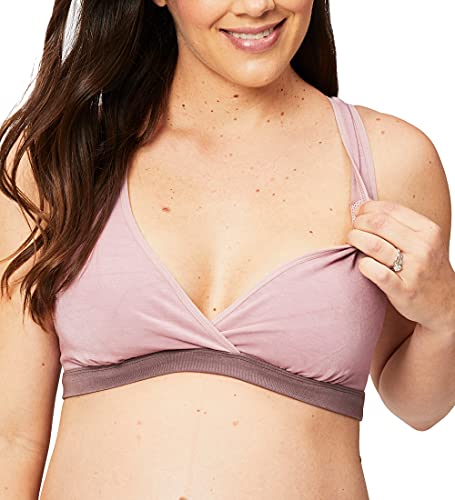 Cake Lingerie Cake Women's Maternity and Nursing Milk Bamboo Sleep Bra (with Moisture Wicking Pockets) Sujetador premamá, Morado (Purple Mauve), 85E (Talla del Fabricante: Small) para Mujer