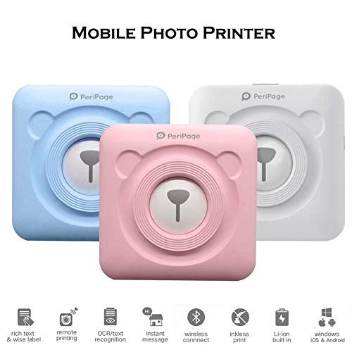 Calistouk Impresora térmica inalámbrica pequeña Impresora fotográfica móvil para teléfonos