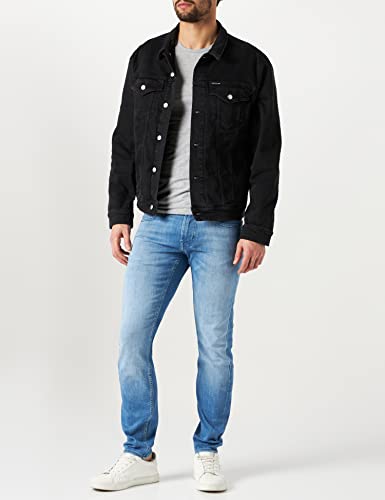 Calvin Klein Jeans Modern Essential Jacket Chaqueta, Denim Black, L para Hombre