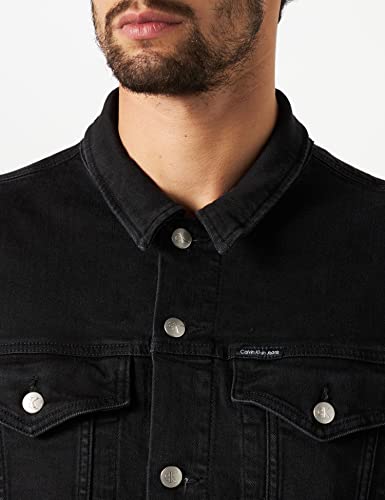 Calvin Klein Jeans Modern Essential Jacket Chaqueta, Denim Black, L para Hombre
