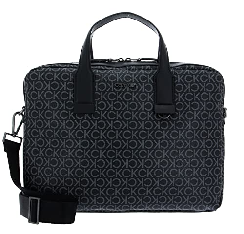 Calvin Klein Warmth Monogram Laptop Bag Black Monogram
