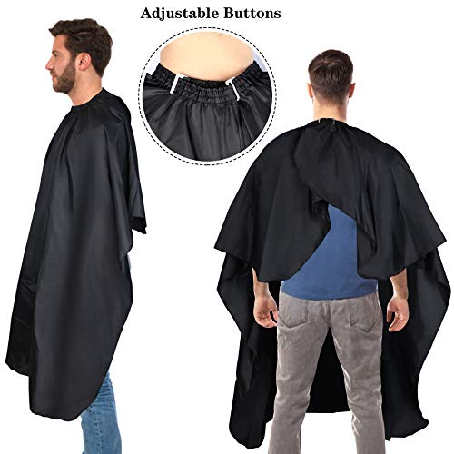 Capa profesional de peluquería con cepillo para el cuello, capa de corte de pelo y peine de peluquería, accesorios de salón para hombres y mujeres (negro)