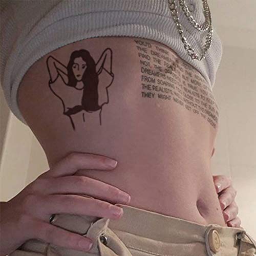 CARGEN Alfabeto Etiquetas Engomadas del tatuaje Tatuajes de Dedos Literatura Tatuajes Temporales Tatuajes Negros Tatuajes Falsos Realista Impermeable Alfabeto Guión Cruz Corona Tatuajes