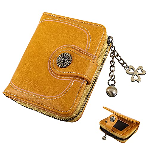 Censhaorme Vintage Leather Cera de petróleo Corta de Las Mujeres Carteras Pequeños Lindo Monedero Tarjeta Monedero del Bolso Femenino Holder