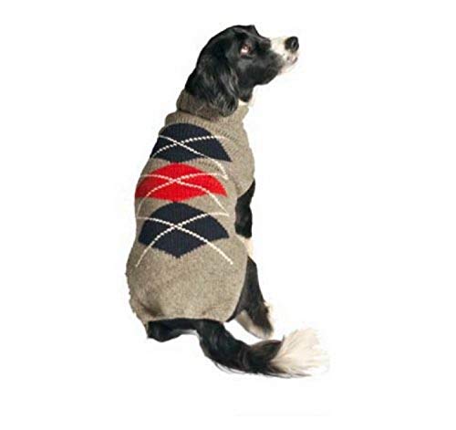 Chilly Dog Classic Argyle Sweater, 2X-Small Gris