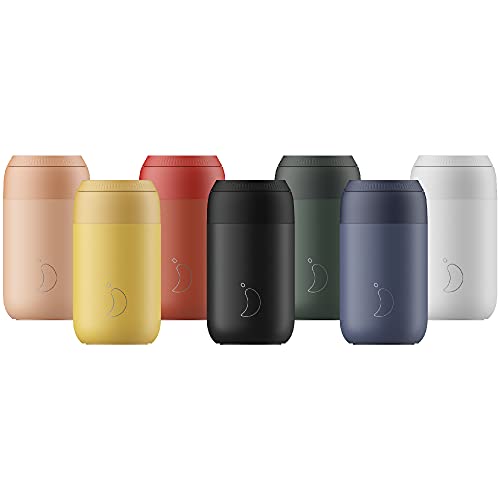 Chilly's Serie 2 Taza de Cafe Termica - Taza de Doble Pared con Tapa - Acero Inoxidable sin BPA - Maple Red, 340ml