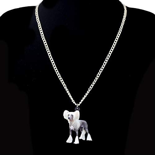 chushi Original Acrílico Moda China Crested Joyas De Perro Conjunto Pendientes Collar Animal Venta Al por Mayor Mujeres Girls Fiesta Regalos Zzib (Color : Multicolor)