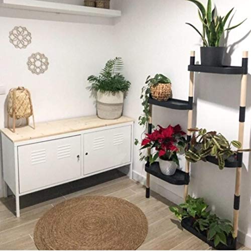 Citysens - Estantería para Plantas, Negro, 4 Bandejas