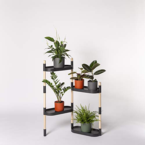 Citysens - Estantería para Plantas, Negro, 4 Bandejas