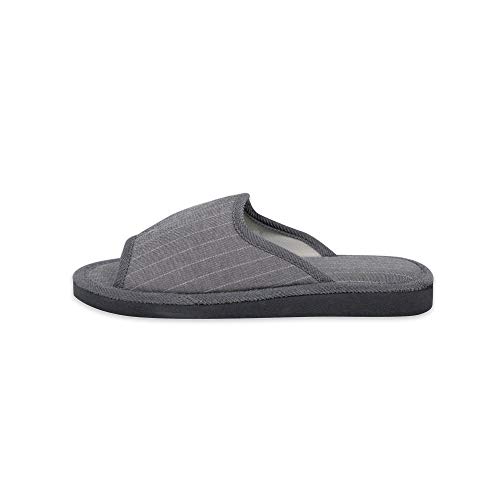 CoboFamily Zapatillas de Estar por Casa Hombre Verano, Zapatos de Tela con Tacón Plano y Punta Abierta Multicolor, Suela Goma EVA Gris Talla 43 EU AD-J2115 (Gris 2115, Numeric_43)