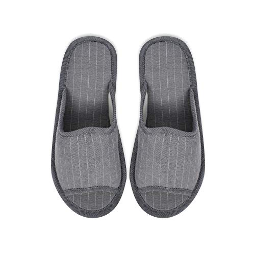 CoboFamily Zapatillas de Estar por Casa Hombre Verano, Zapatos de Tela con Tacón Plano y Punta Abierta Multicolor, Suela Goma EVA Gris Talla 43 EU AD-J2115 (Gris 2115, Numeric_43)