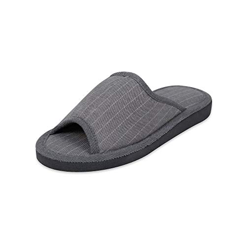 CoboFamily Zapatillas de Estar por Casa Hombre Verano, Zapatos de Tela con Tacón Plano y Punta Abierta Multicolor, Suela Goma EVA Gris Talla 43 EU AD-J2115 (Gris 2115, Numeric_43)