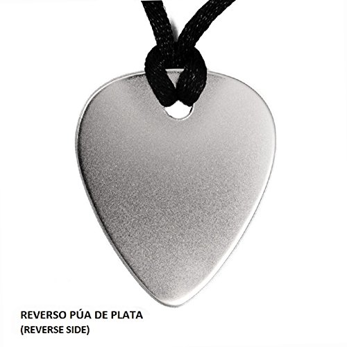 COLGANTE AGUJERO PÚA DE GUITARRA PLATA de Ley- Gratis Grabado Personalizado por su Reverso- Diseño- (LISA)