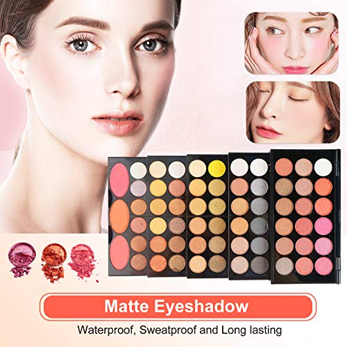 Completo Paleta de Maquillaje 142 Colores Juego de Maquillaje - Sombras de Ojos Set Caja de Maquillaje de Regalo con Corrector Rubor Sombra de Ojos Cosmético Estuche Maquillaje Set para mujeres