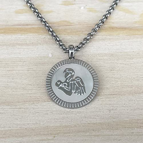 cotigo Collar Zodiaco Acero Inoxidable con Nácar hermosa Tarjeta Significado Signo Zodiacal Colgante Horóscopo Virgo Para mujer Hombre Regalo Cumpleaños Día de madre San Valentín (Virgo)