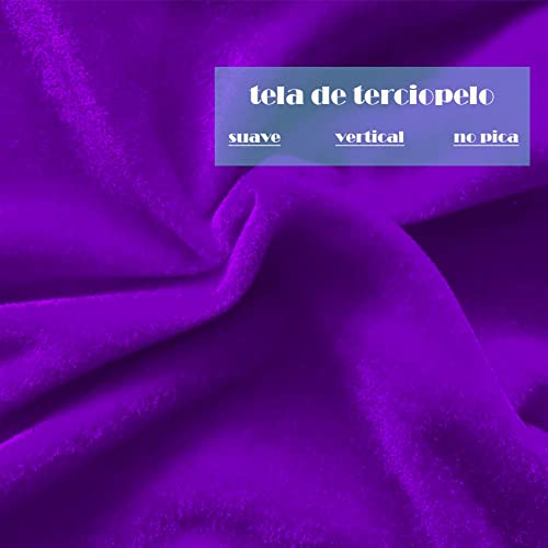 cotigo Larga Capa de Vampiro Diablo de Terciopelo con Capucha para Disfraz de Fiesta Halloween y Carnaval,Talla Unica,para Adulto Mujeres Hombres (Morada)