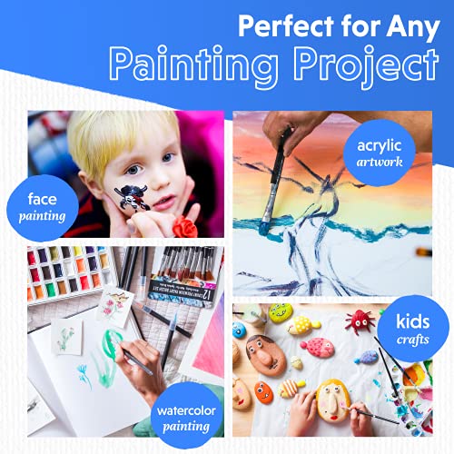 Crafts 4 ALL - Set de 12 pinceles profesionales de pintura, brocha redonda, de punta, detalle, pelo de nailon, pincel acrílico, artista acrílico, pincel para pintura acrílica, acuarela y óleo